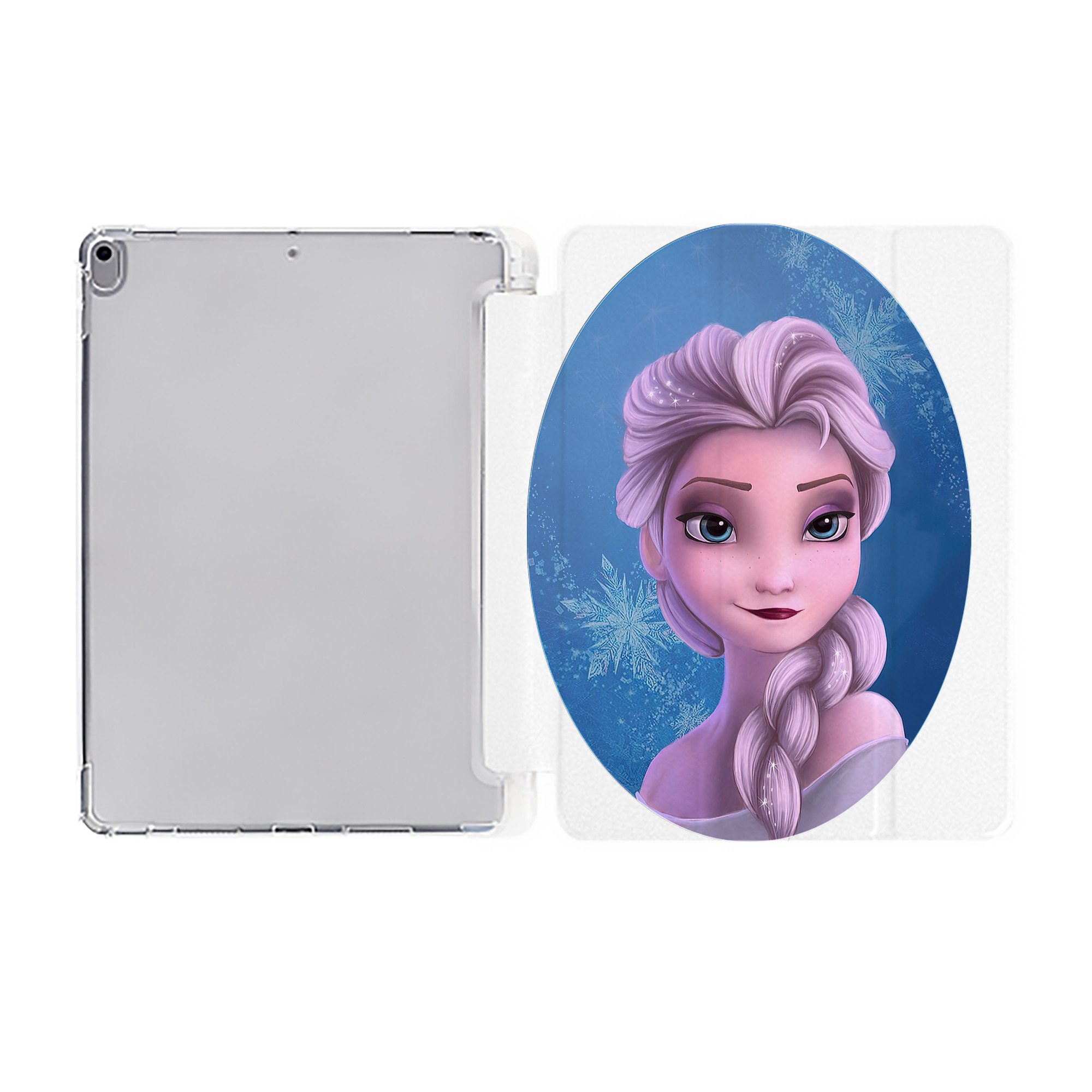 （画像用） アナと雪の女王 アンナ エルサ Frozen Anna Elsa IPad ケース ペン収納付き 三つ折りスタンド PUレザー×シリコン 対応機種9.5/10.5/10.9インチ
